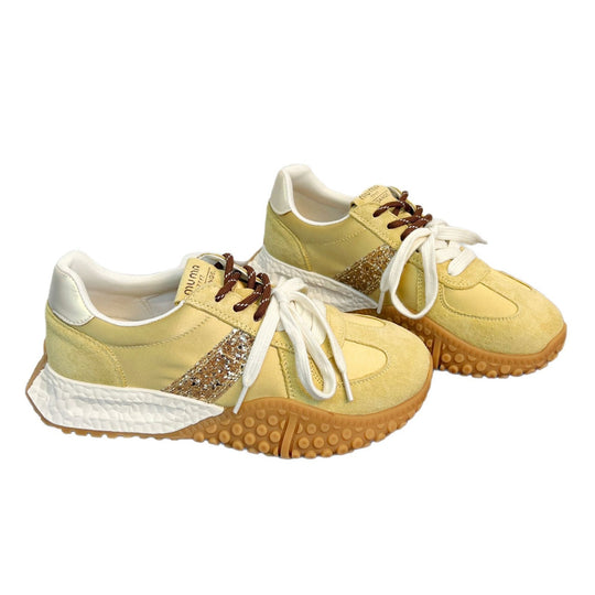 Damen Sportliche Sneakers mit Glitzerapplikationen und rutschfester Sohle EB