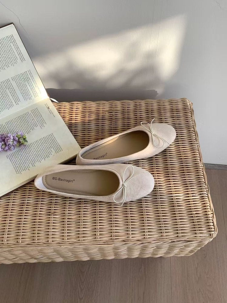 Damen elegante Ballerinas mit dekorativer Schleife EB