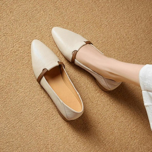 Damen Elegante Ballerinas mit schickem Riemchen und hochwertigem Lederoberteil EB