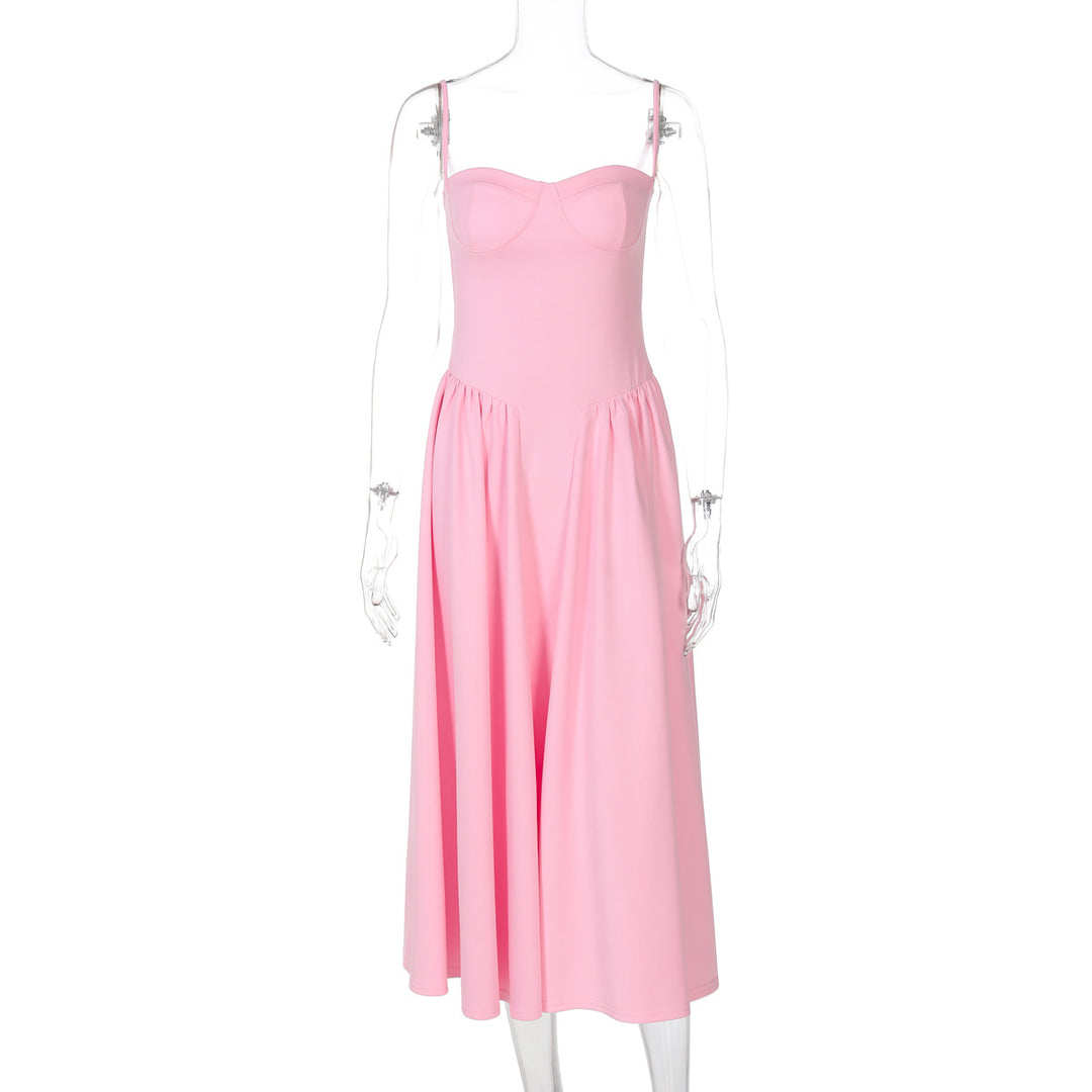 Damen Maxi-Kleid mit elegantem Bustier-Oberteil und fließendem Rock EB