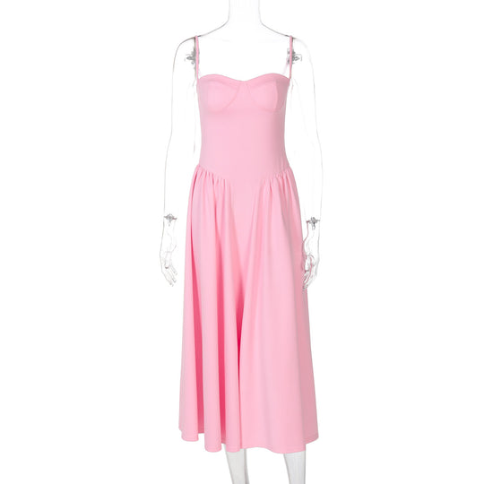 Damen Maxi-Kleid mit elegantem Bustier-Oberteil und fließendem Rock EB