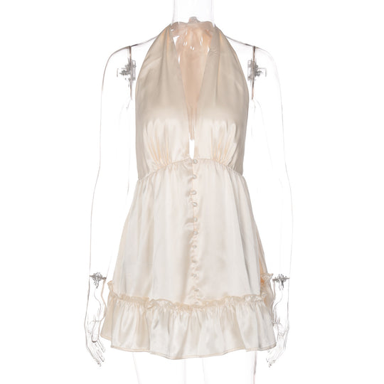 Damen Elegantes Top mit tiefem V-Ausschnitt und Rüschendetails EB