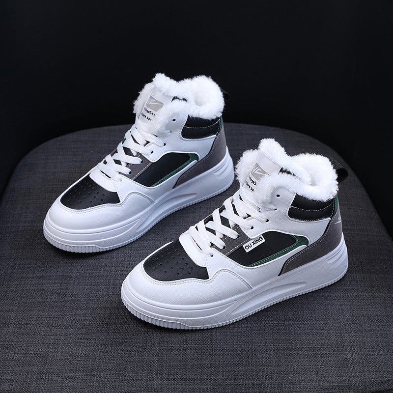 Damen warme High-Top Sneakers mit kuscheligem Innenfutter EB