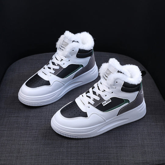 Damen warme High-Top Sneakers mit kuscheligem Innenfutter EB