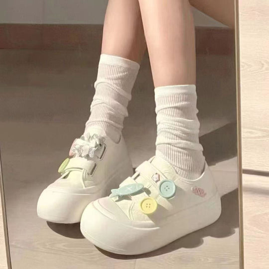 Damen Modische Plateau-Slipper mit verspielter Dekoration EB