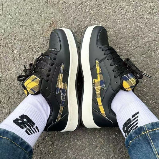 Damen Sneakers im modischen Karo-Design mit bequemer Dämpfung EB