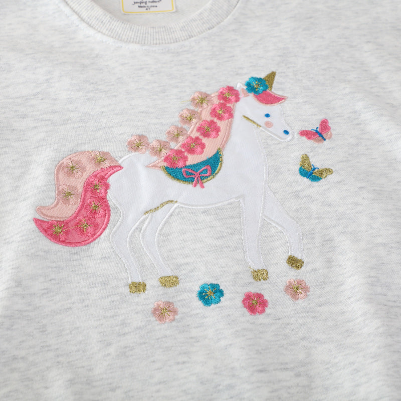Mädchen Sweatshirt mit zauberhaftem Einhornmotiv EB