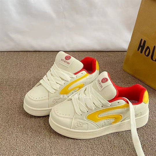 Damen Sportliche Sneakers mit buntem Akzent und atmungsaktiver Obermaterialstruktur EB