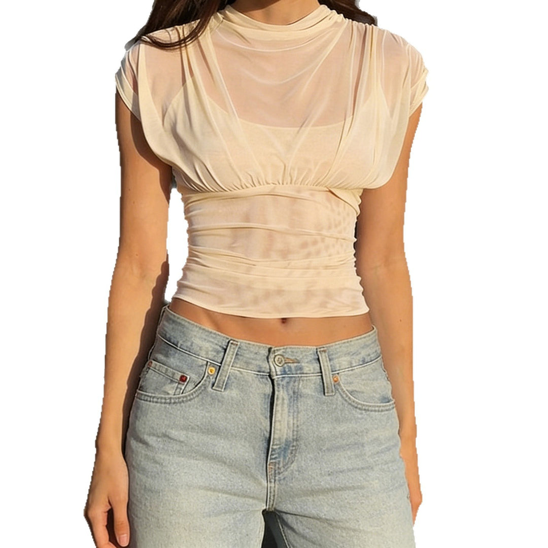 Damen Elegantes Wickeloberteil mit sanften Rüschendetails und komfortablem Schnitt EB