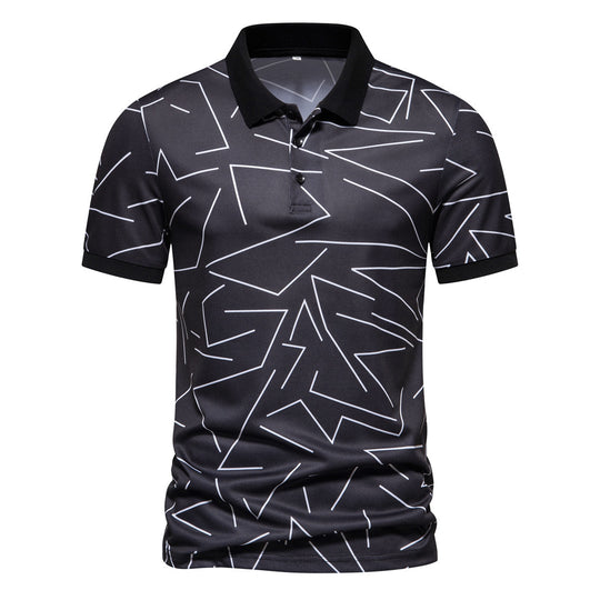 Herren Poloshirt mit modernem Grafikdesign EB