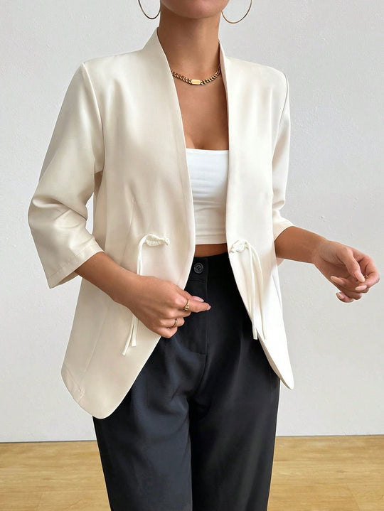 Damen Wickeljacke mit Taillenzug und lässigem Schnitt EB