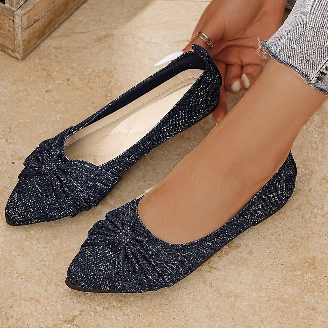 Damen Ballerinas mit dekorativem Knoten und komfortablem Innenfutter EB