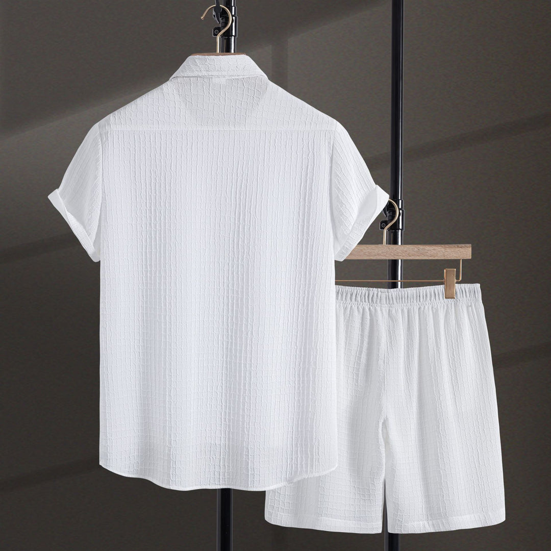 Damen Freizeitanzug mit kurzen Ärmeln und elastischen Shorts EB