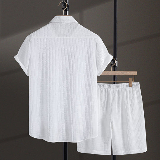 Damen Freizeitanzug mit kurzen Ärmeln und elastischen Shorts EB
