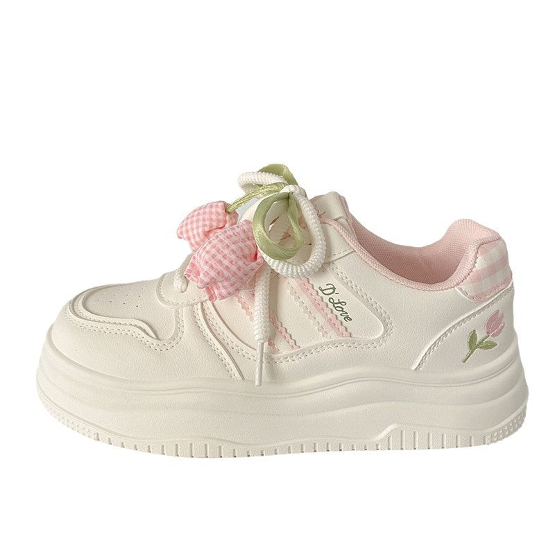 Damen Sneakers mit verspieltem Blumenmotiv und gepolsterter Laufsohle EB