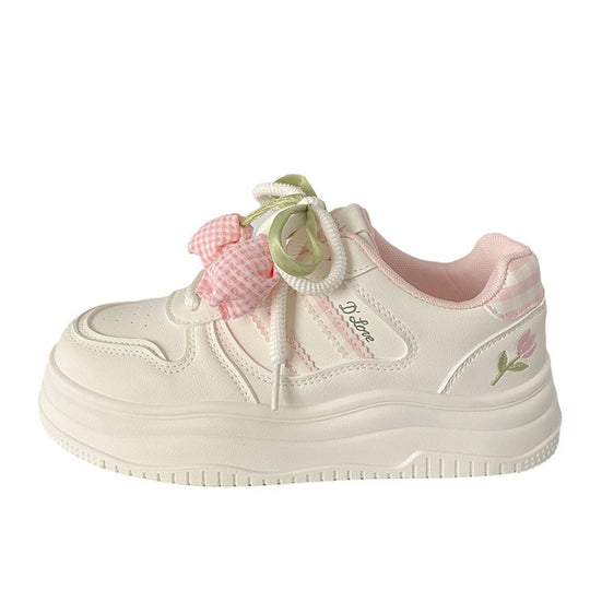Damen Sneakers mit verspieltem Blumenmotiv und gepolsterter Laufsohle EB