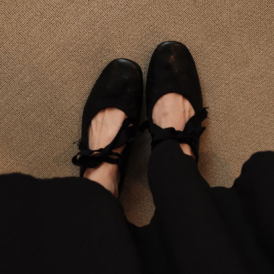 Damen elegante Ballerinas mit dekorativem Schleifenakzent EB