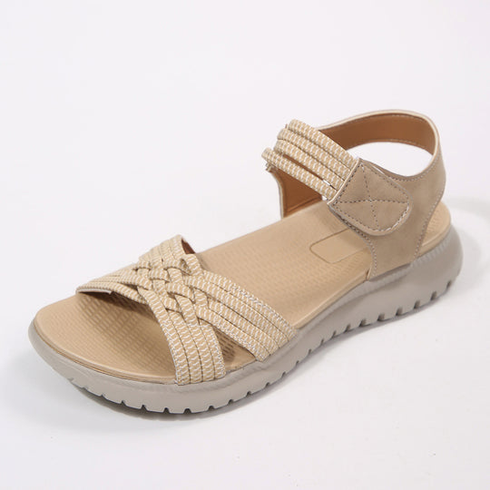Damen komfortable Riemensandalen mit verstellbarem Klettverschluss EB