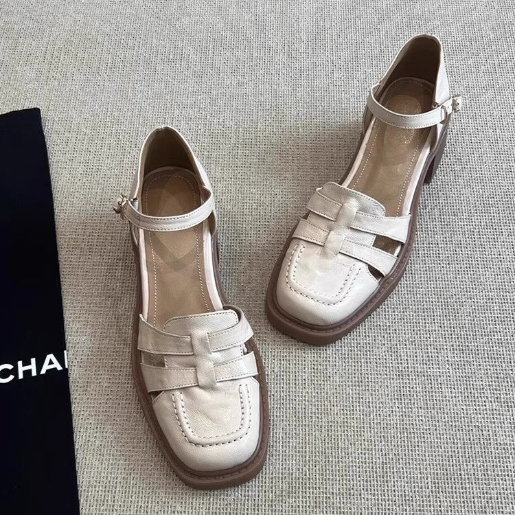 Damen elegante Blockabsatz-Schuhe mit Riemchen von EB