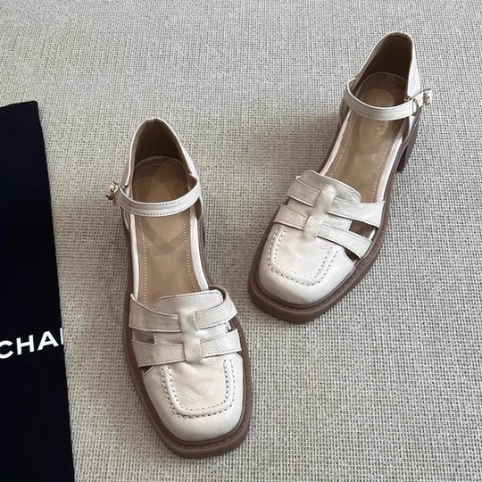 Damen elegante Blockabsatz-Schuhe mit Riemchen von EB
