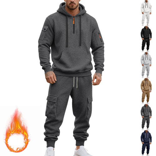 Herren lässiges Freizeitset mit praktischen Taschen und Reißverschluss EB