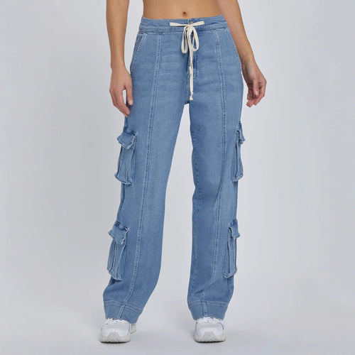 Damen Cargo-Jeans mit weiten Beinen und praktischen Taschen EB