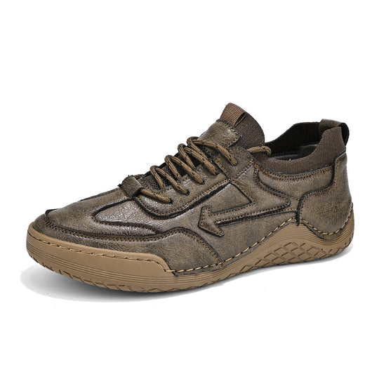 Herren Sportliche Leder Sneakers mit atmungsaktiver Sohle EB