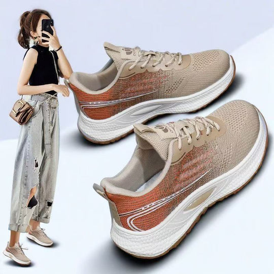 Damen Leichte Freizeitsneaker mit atmungsaktiven Mesh-Einsätzen und rutschfester Sohle EB