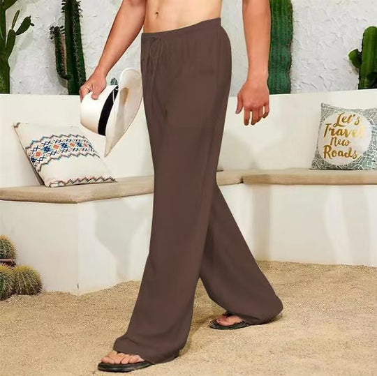 Herren nan weite Leinenhose mit Tunnelzug, aufgesetzten Seitentaschen und Relaxed-Fit Eichborn Berlin