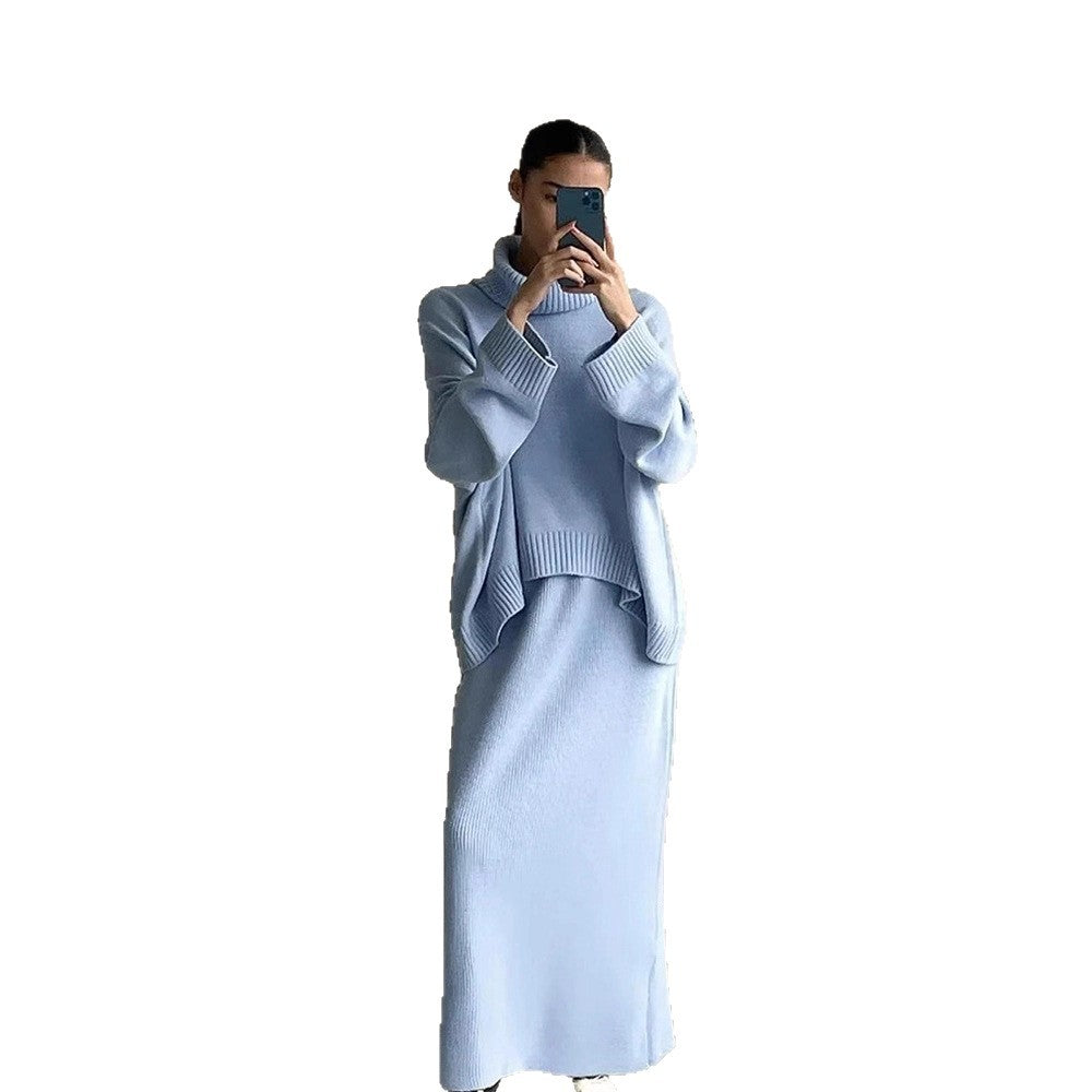 Damen Oversized Strickpullover mit hohem Kragen und lässigem Schnitt EB