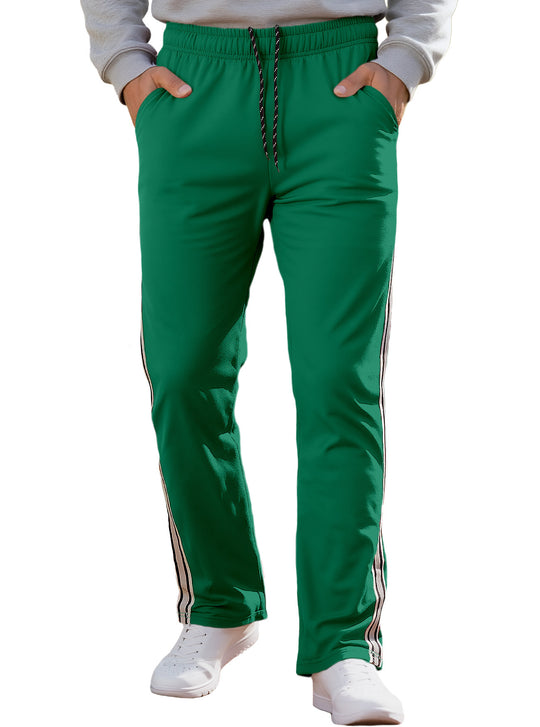 Herren nan Retro-Trackhose mit schmal zulaufendem Bein elastischem Bund Tunnelzug und seitlichen Streifen EB