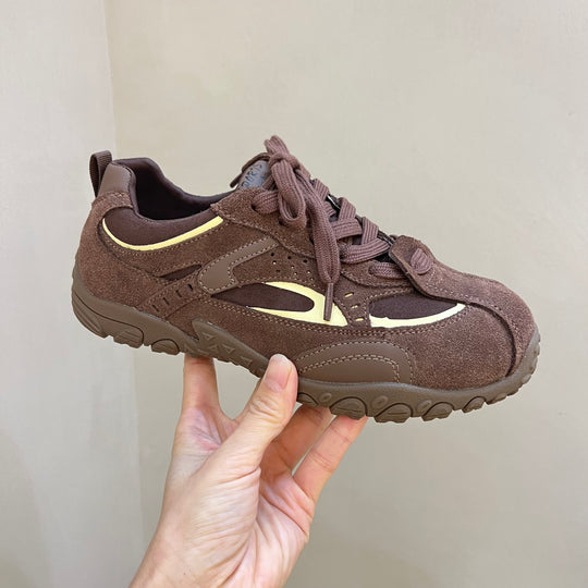 Damen Sportliche Wildledersneaker mit atmungsaktivem Mesh-Einsatz EB