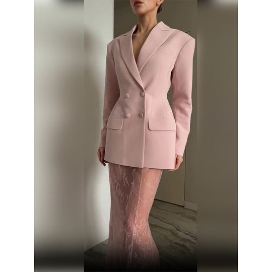 Damen eleganter Blazer mit tailliertem Schnitt und Doppelreiher EB