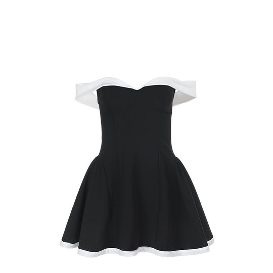 Damen Off-Shoulder Minikleid mit voluminösem Rock EB