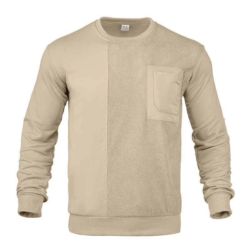 Herren lässiger Sweatshirt mit strukturiertem Design und praktischer Brusttasche EB