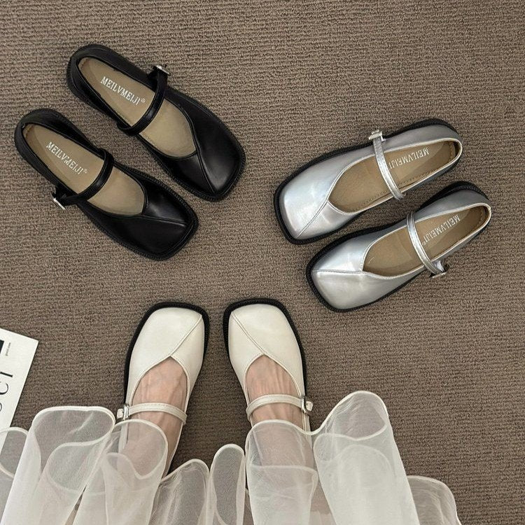 Damen Elegante Mary Jane Schuhe mit verstellbarem Riemen und dämpfender Sohle EB