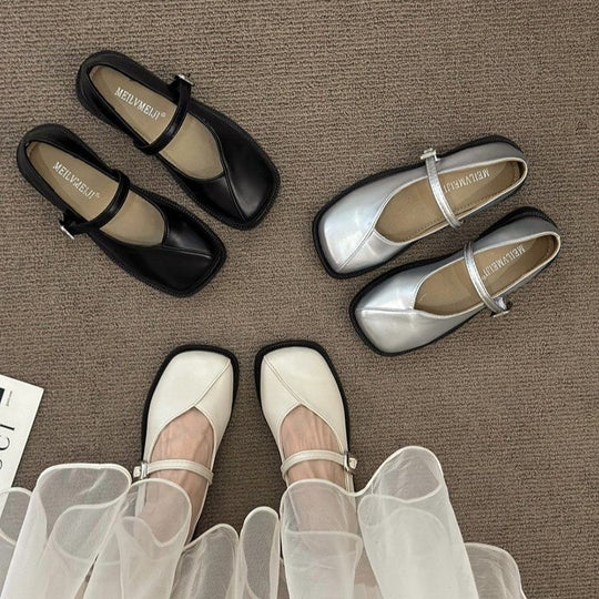Damen Elegante Mary Jane Schuhe mit verstellbarem Riemen und dämpfender Sohle EB