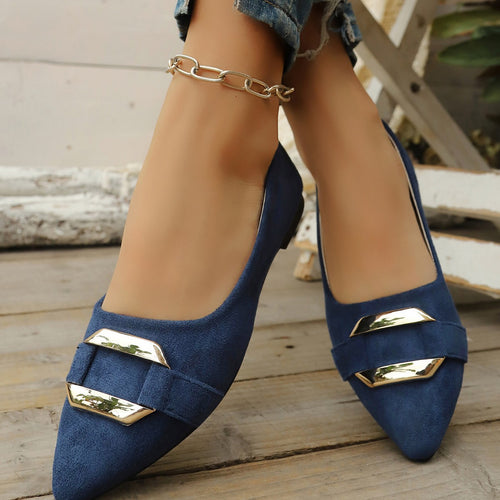 Damen Elegante Ballerinas mit modischem Schnallen-Design EB