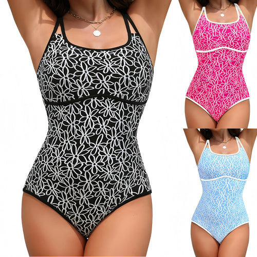 Damen Hochwertiger Badeanzug mit floralem Muster EB