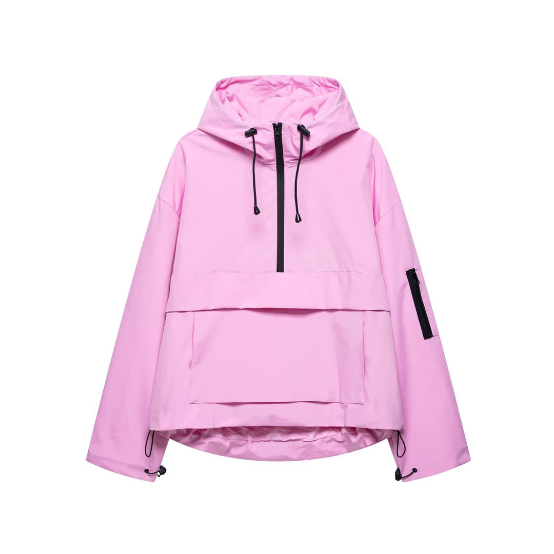 Damen lässige Übergangsjacke mit hohem Kragen und praktischen Taschen EB