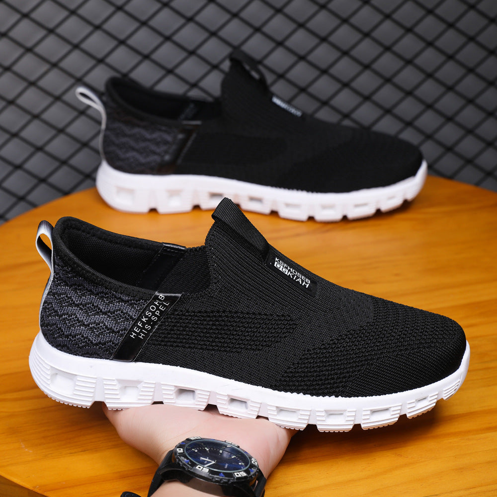Damen Bequeme Slip-On Sneakers mit atmungsaktiver Strickoberfläche EB