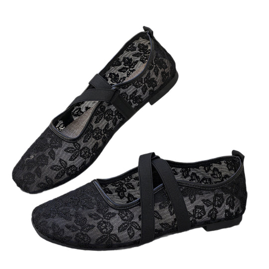 Damen Komfortable und modische Ballerinas mit verstellbaren Riemen EB