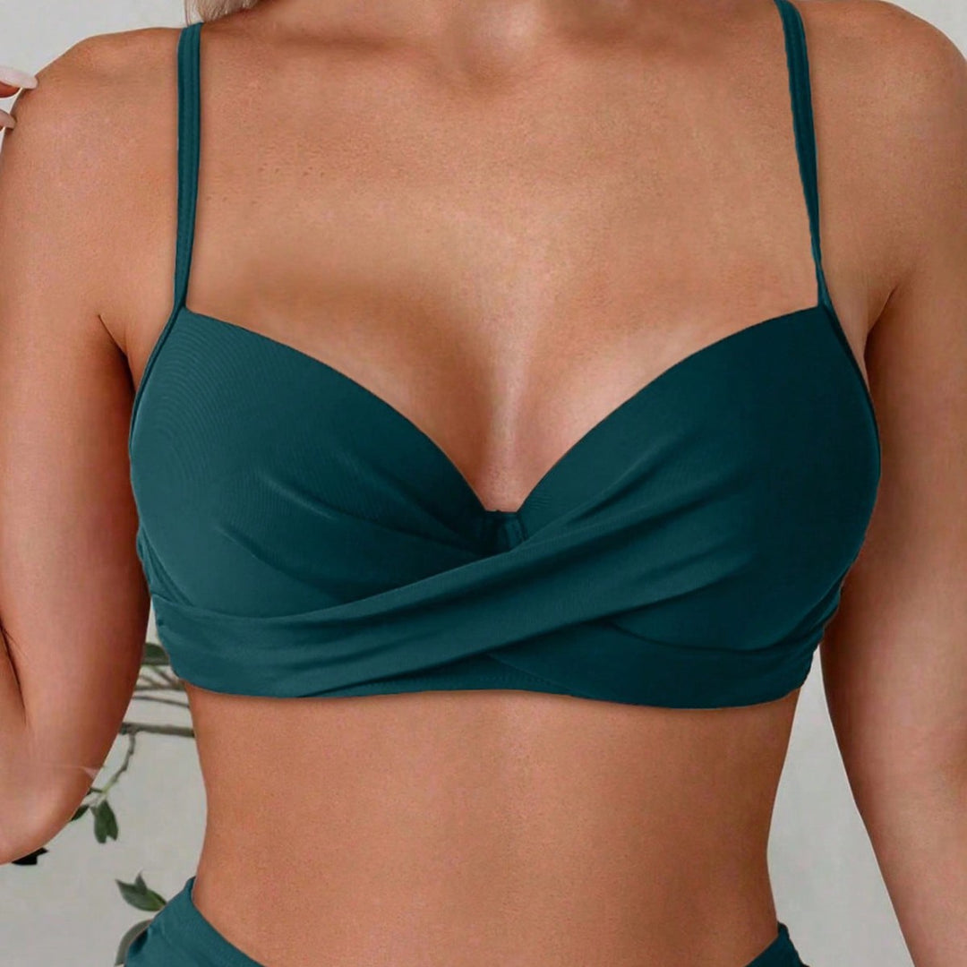 Damen Bikini-Set mit gepolstertem Oberteil und dekorativem Stern-Detail EB