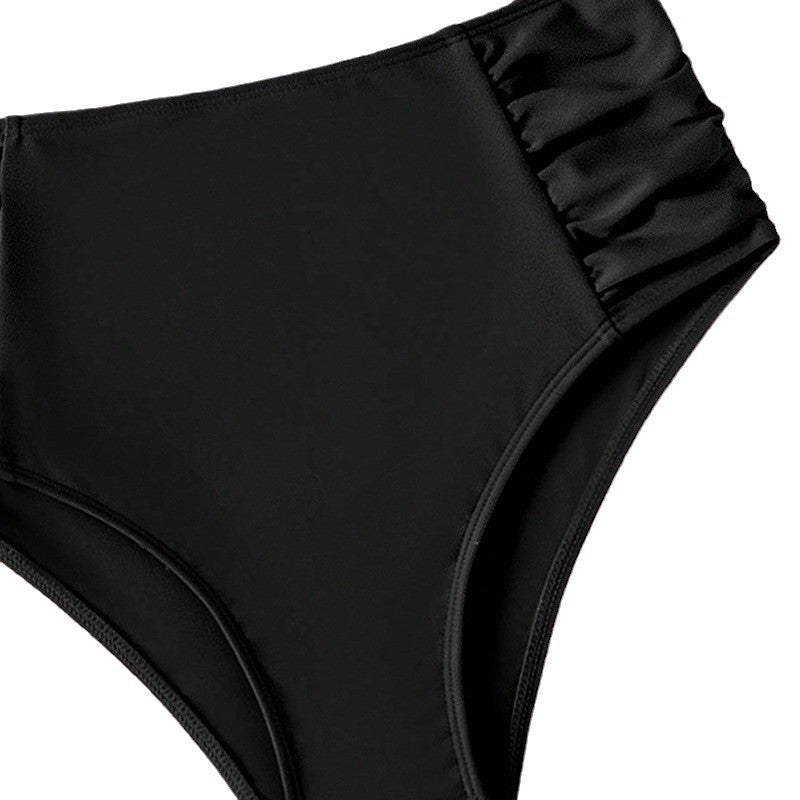 Damen Hohe Taille Bikinihose mit Rüschendesign EB
