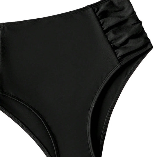 Damen Hohe Taille Bikinihose mit Rüschendesign EB