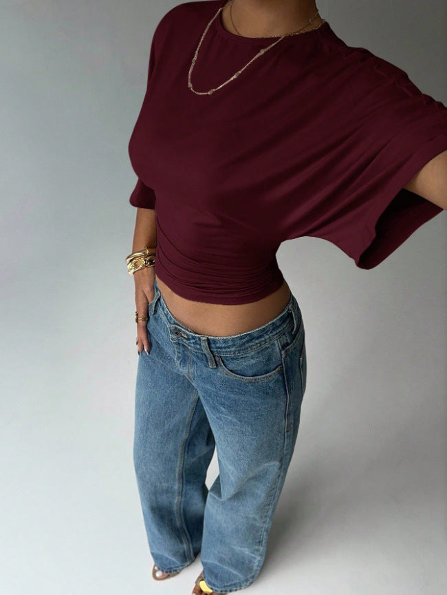 Damen Kurzärmliges Crop-Top EB