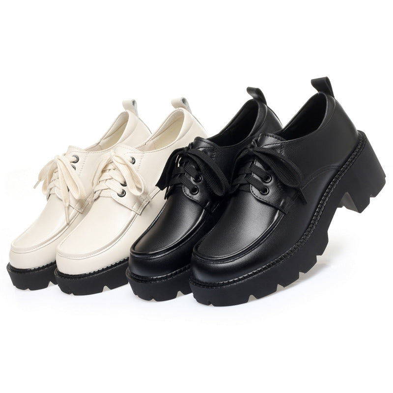 Damen Hochhackige Schnürschuhe mit robustem Blockabsatz und atmungsaktiver Sohle EB