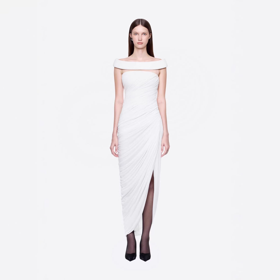 Damen Elegantes Abendkleid mit Off-Schulter-Design und raffiniertem Drapé EB