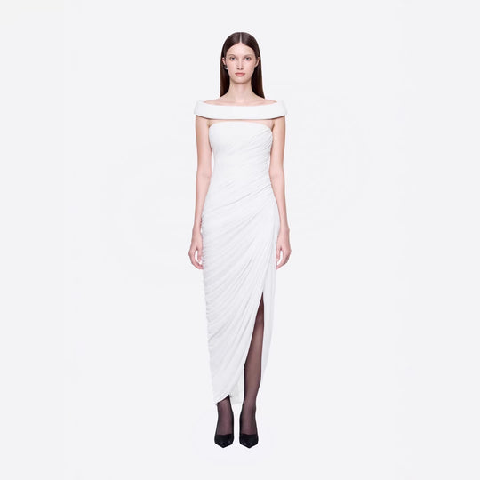 Damen Elegantes Abendkleid mit Off-Schulter-Design und raffiniertem Drapé EB