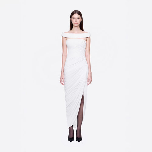 Damen Elegantes Cleopatra-Kleid mit tiefem Ausschnitt und drapiertem Rock EB